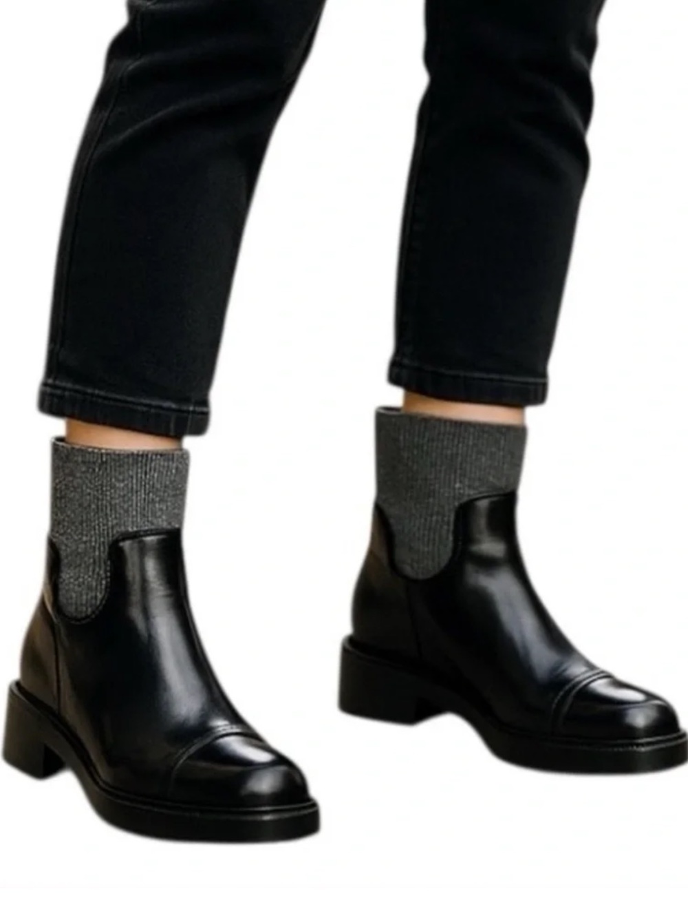 J Crew Women’s 7.5 Rib-cuff boots in Italian leather $198